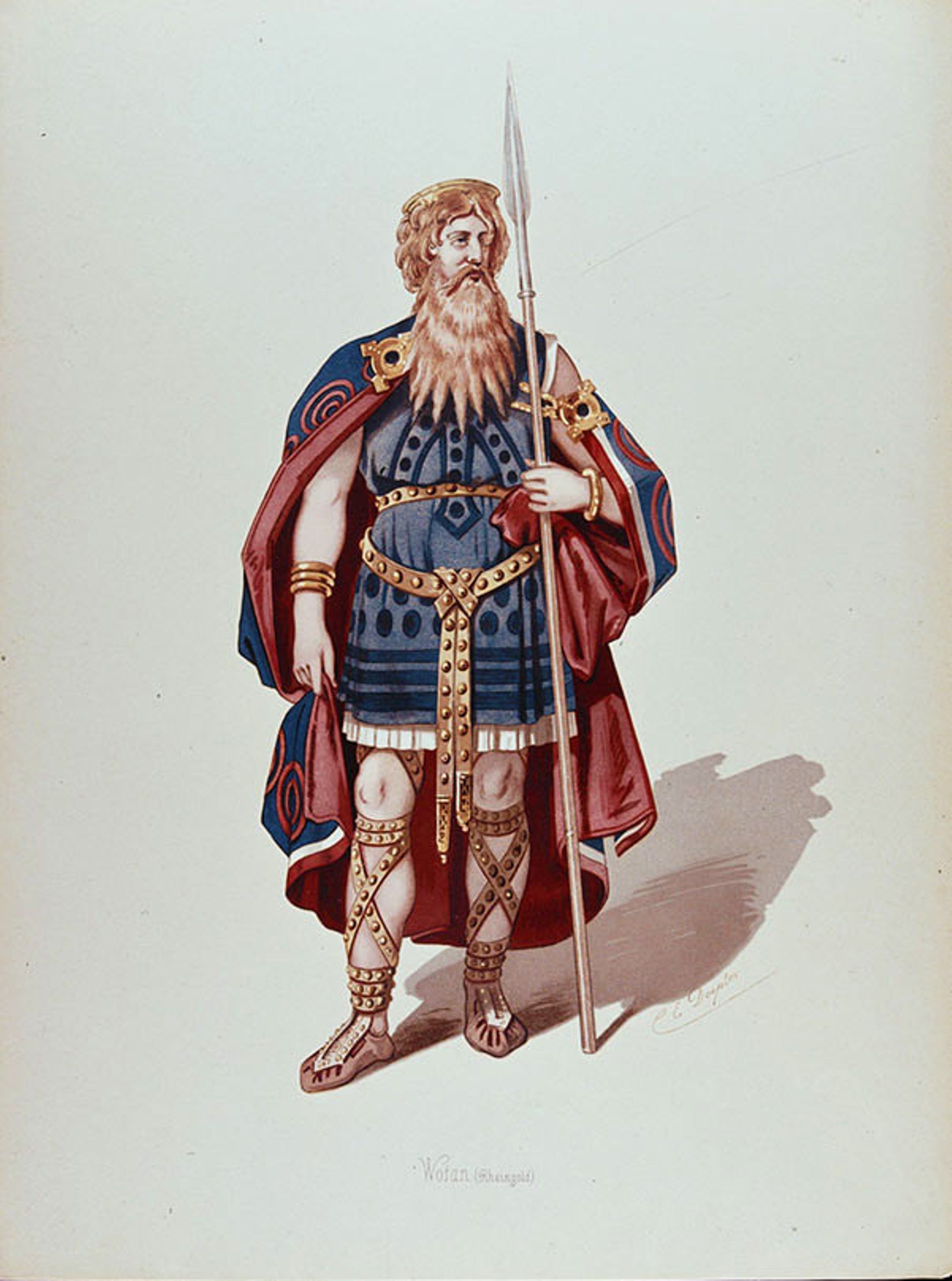 Bayreuth Festival 1876, Rheingold, Wotan, Figurine by E. Doepler