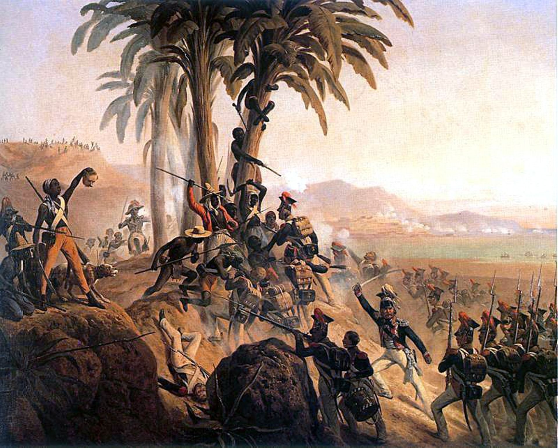 Battle for Palm Tree Hill, symbole de l’indépendance d’Haïti, par le peintre polonais Janvier Suchodolski en 1845.
