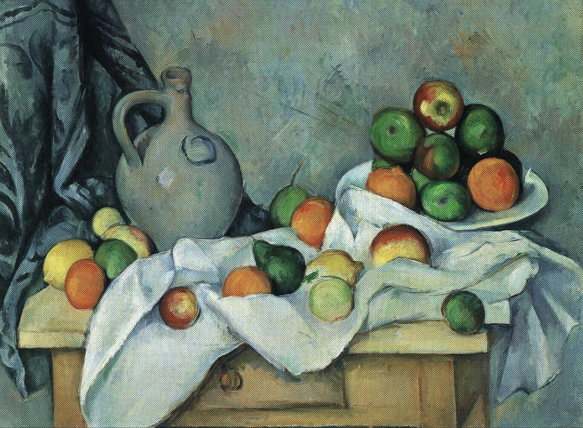Rideau, Cruchon et Compotier (1893-1894) – Paul Cézanne.