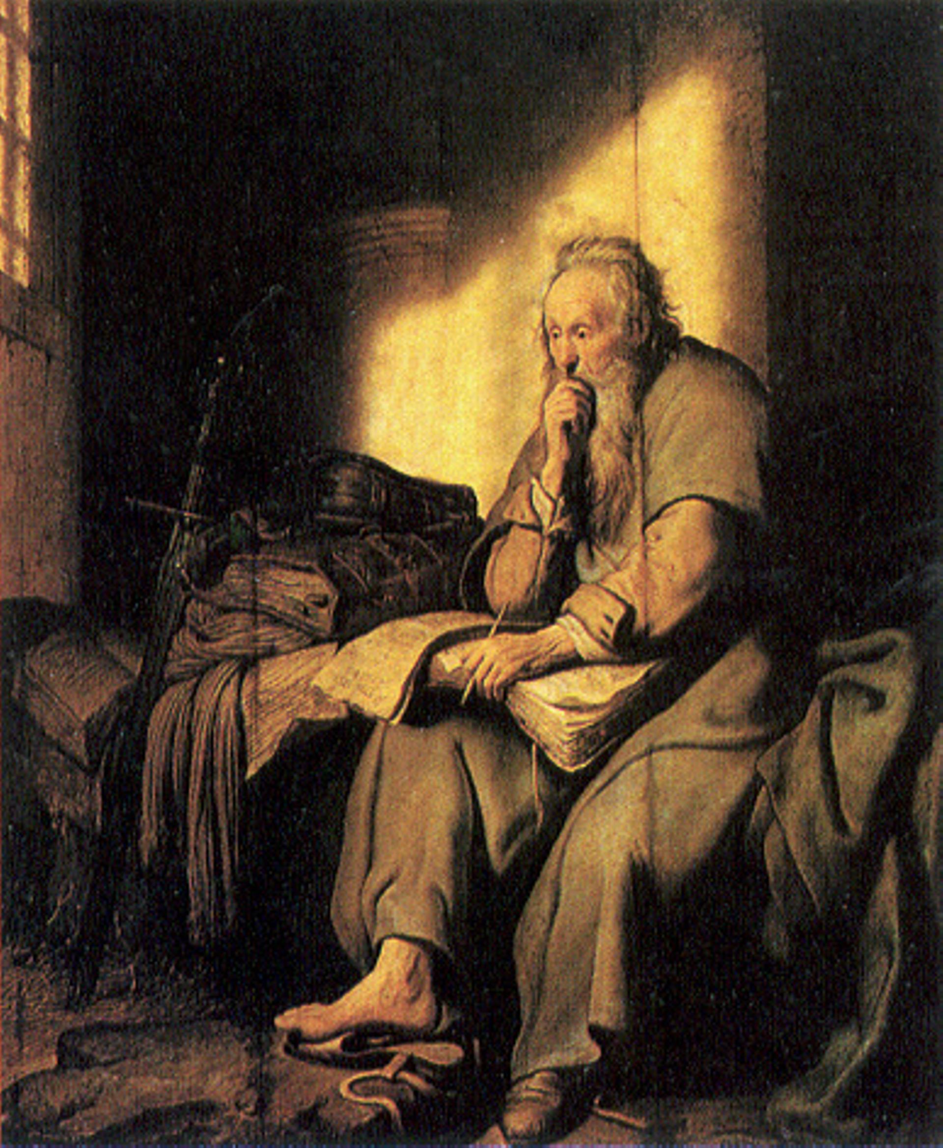 Saint Paul en prison, par Rembrandt, 1627.