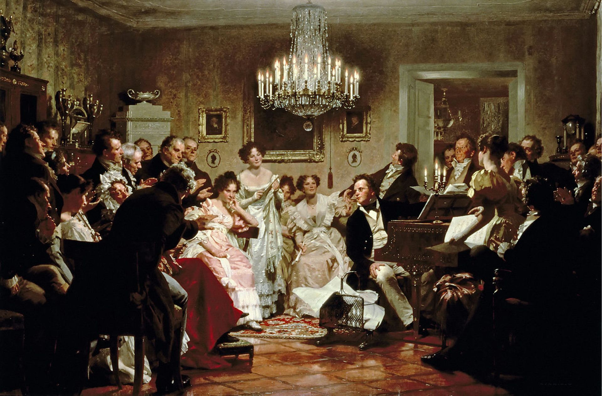 Schubertiade, par Julius Schmid (en), 1897.