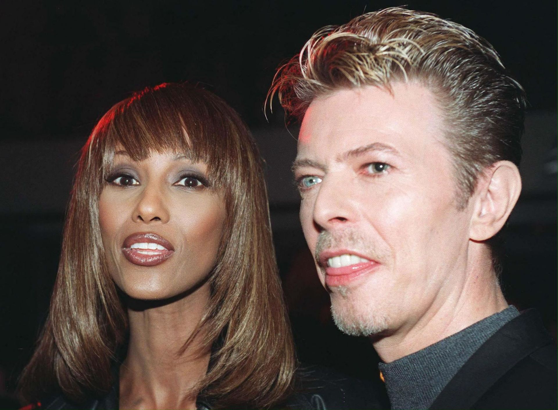 David Bowie et Iman, son épouse, en 1995.