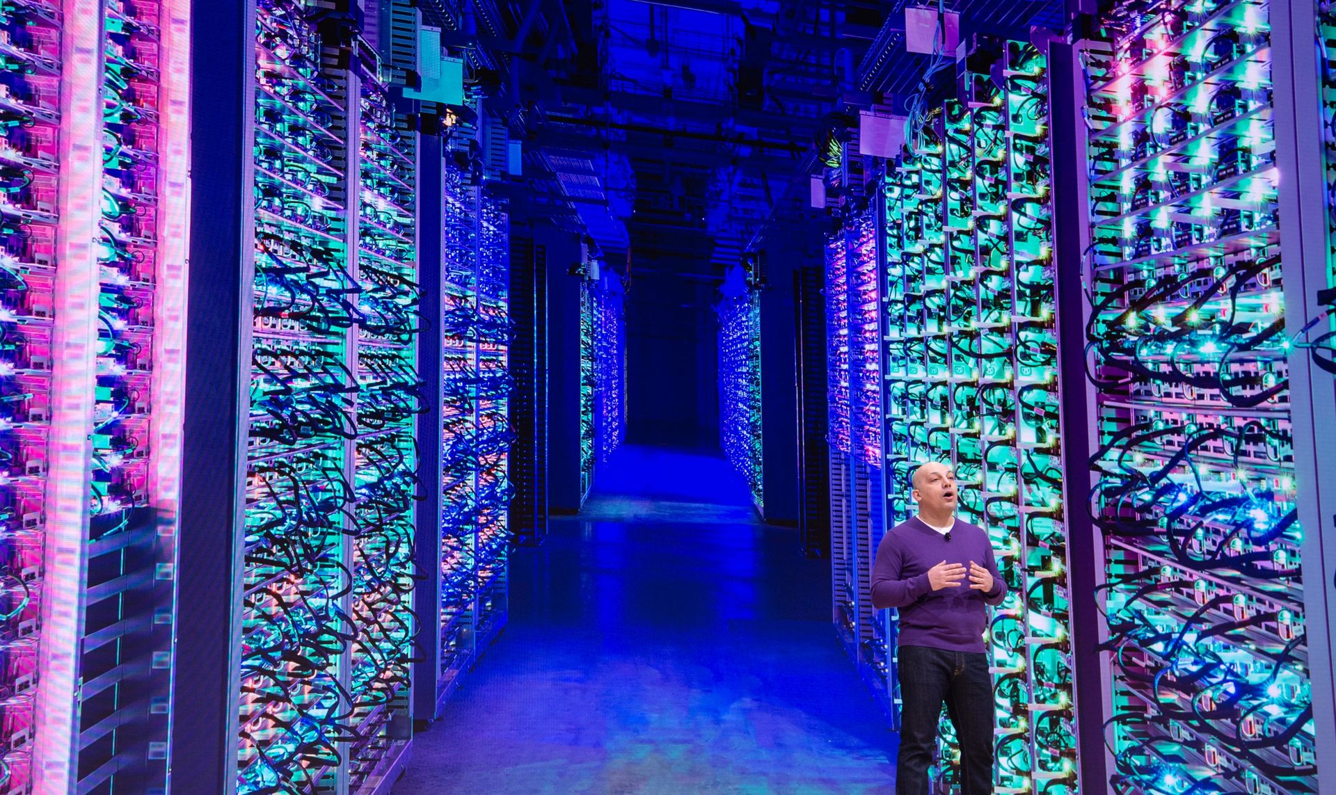 Image d'un data center de Google lors de la conférence de présentation de Stadia