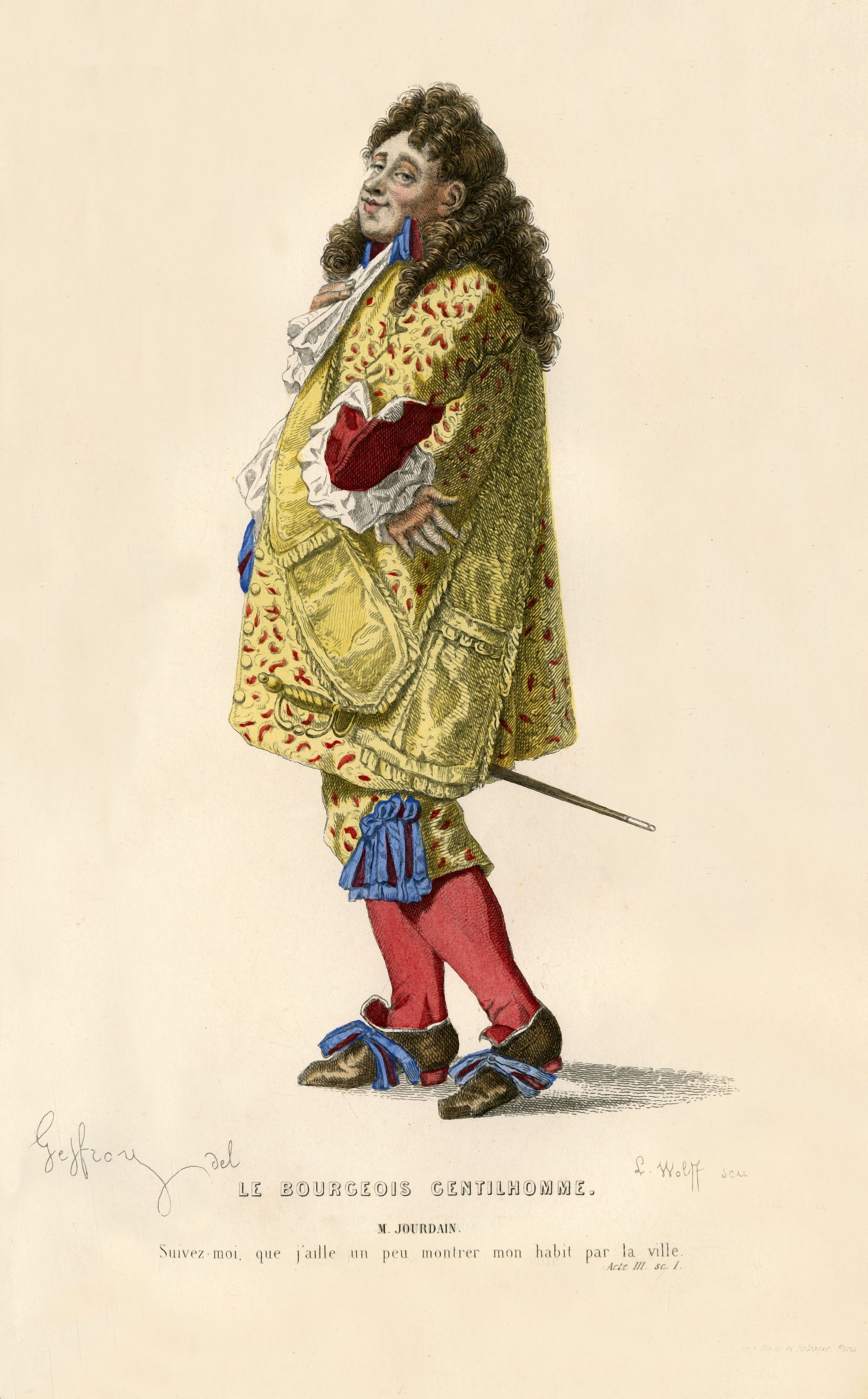 Monsieur Jourdain, personnage principal de la comédie-ballet de Molière et Lully, le Bourgeois Gentilhomme