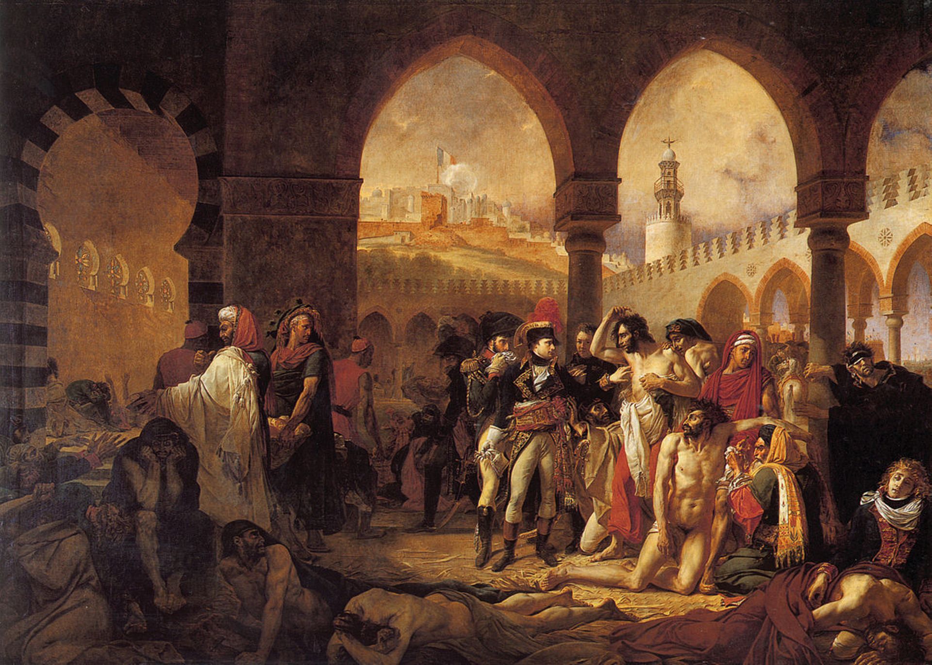 "Bonaparte visitant les pestiférés de Jaffa" tableau d'Antoine-Jean Gros, 1804