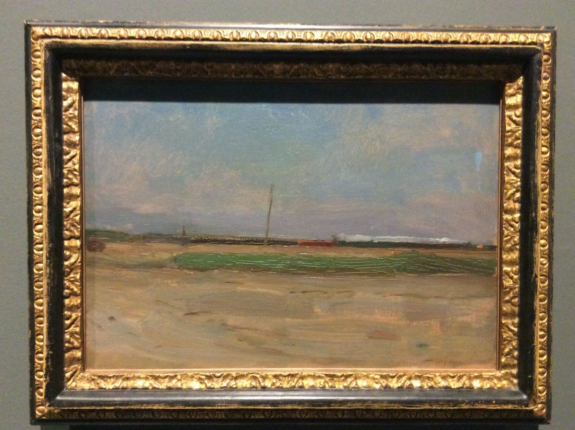 Piet Mondrian, Paysage de polder avec un train à l'horizon