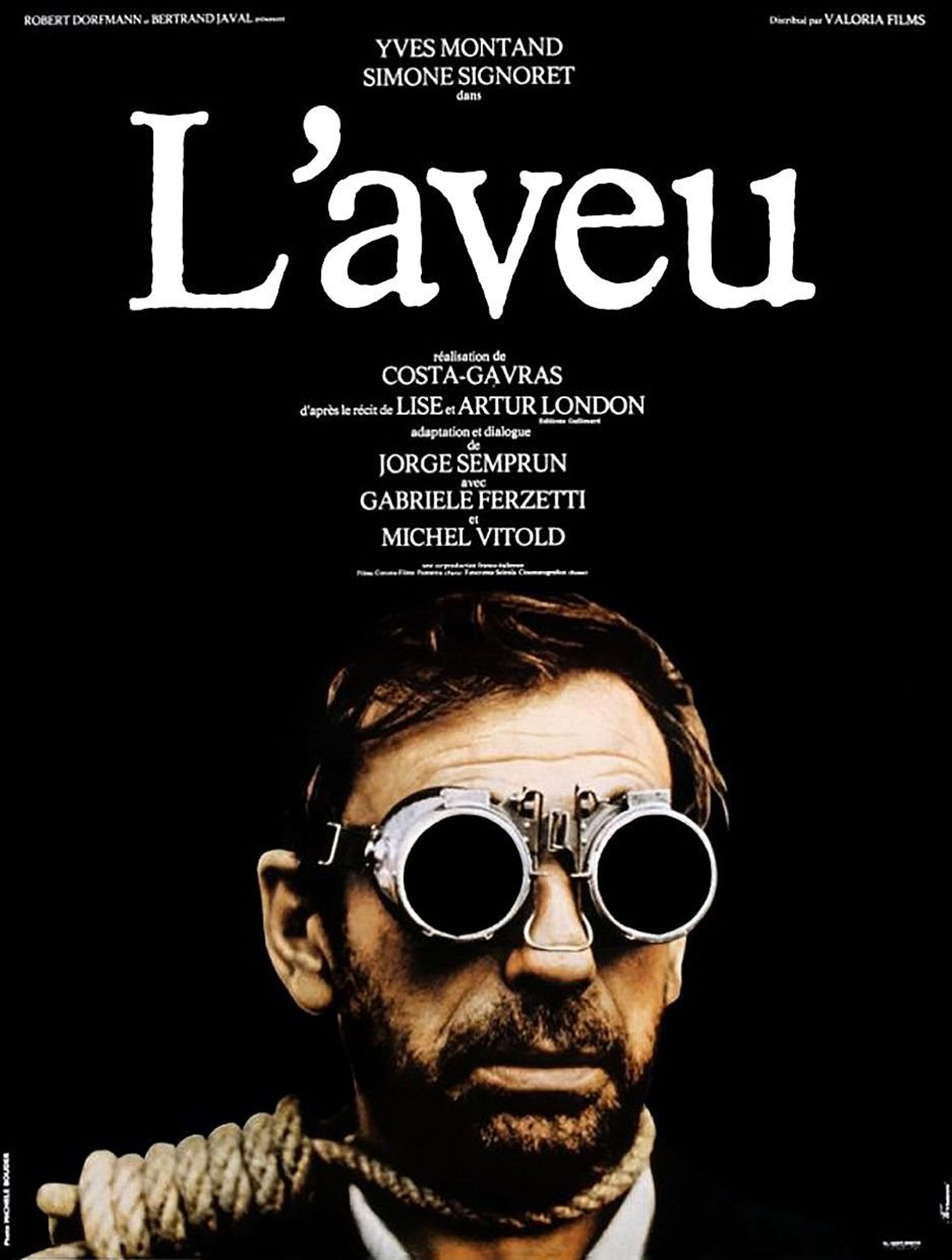 L’Aveu, affiche du film de Costa-Gavras.