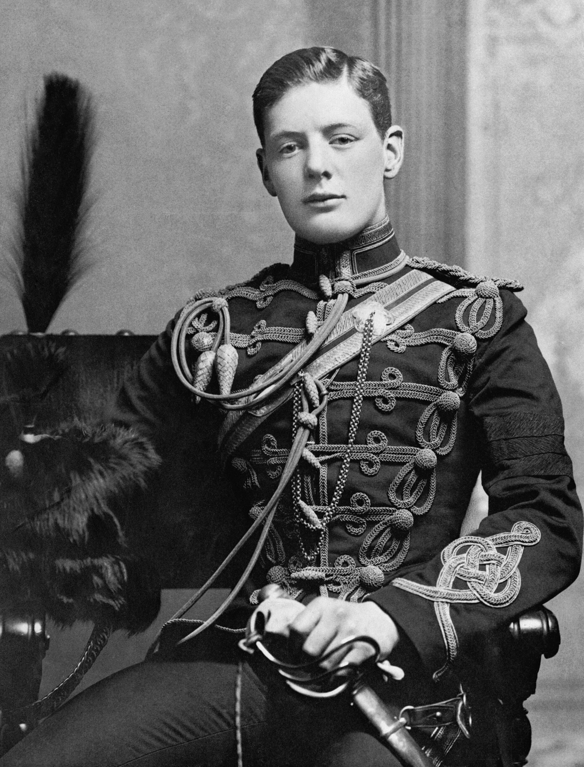 Winston Churchill - 2nd Lieutenant Winston Churchill of the 4th Queen's Own Hussars (1895).