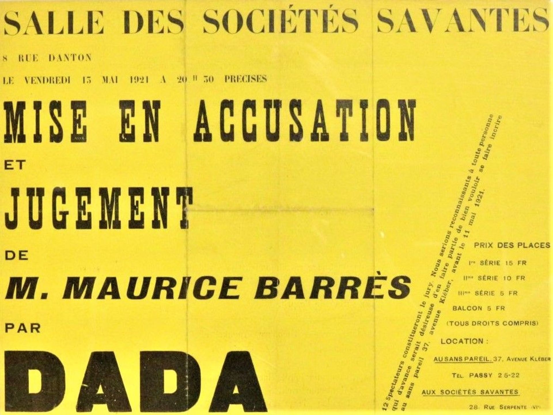 Annonce du Procès Maurice Barès