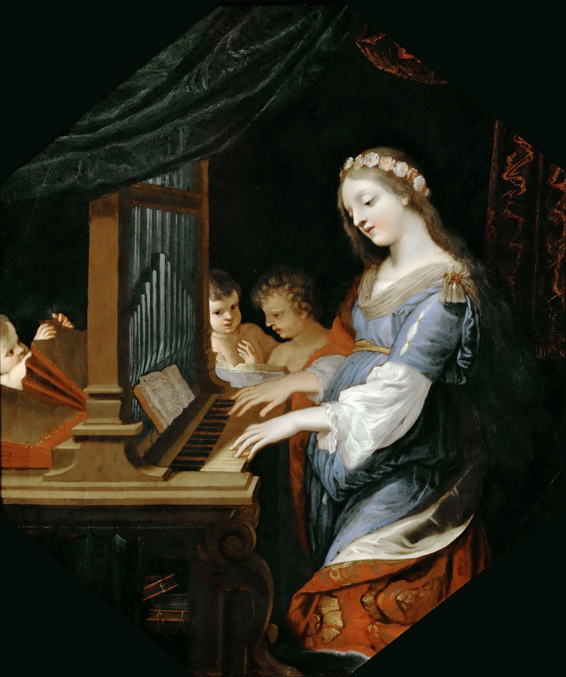 Sainte Cécile jouant de l’orgue