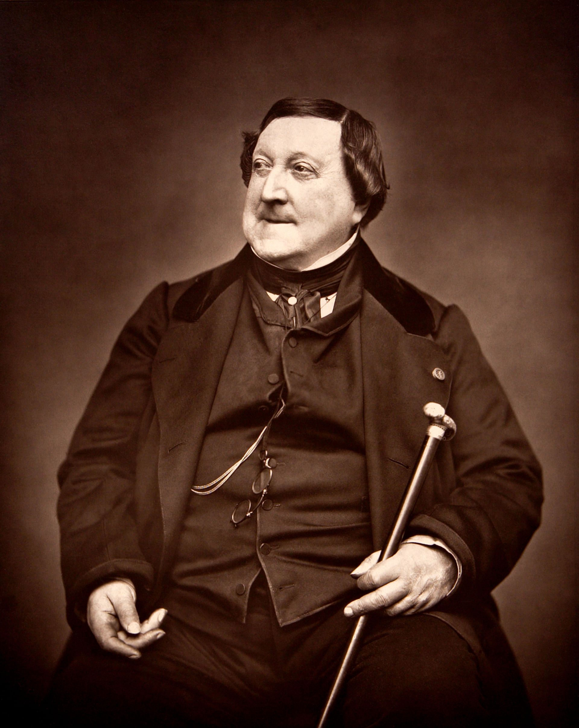 Rossini en 1865, photographié par Étienne Carjat.