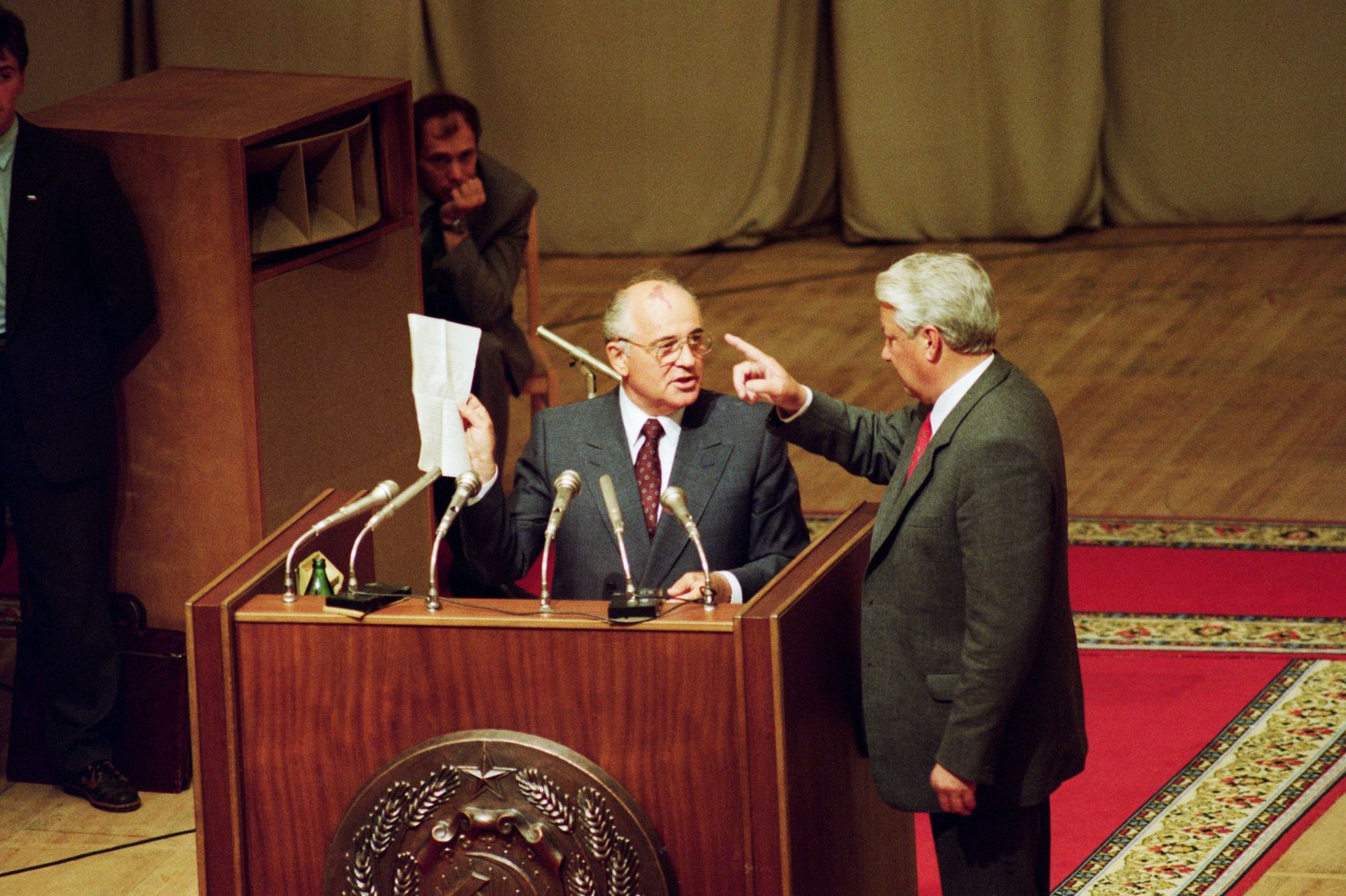 Michaïl Gorbatchev et Boris Eltsine.