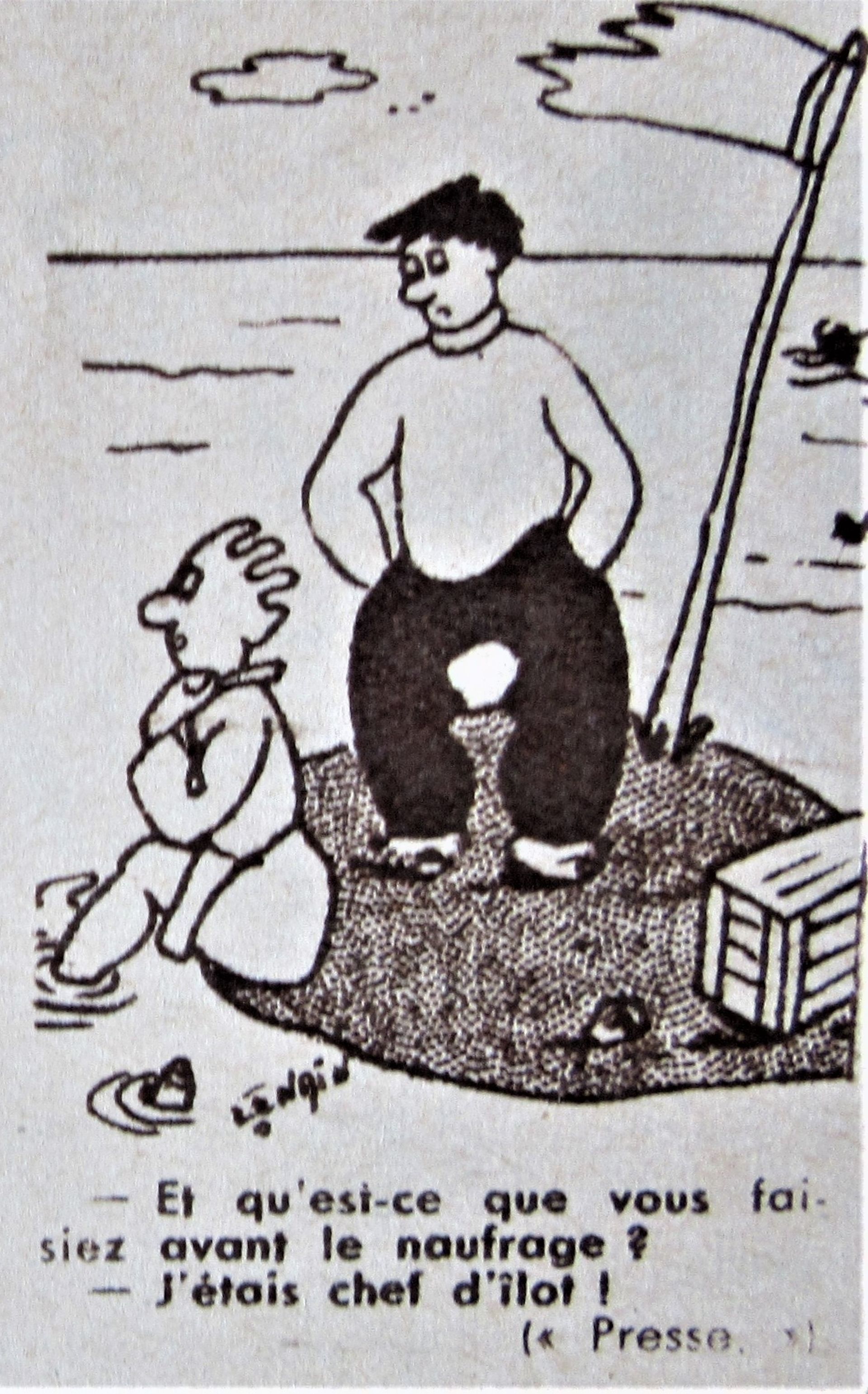 Une vignette d’humour du 7 juillet 1946 : toujours un rapport avec le dernier conflit…