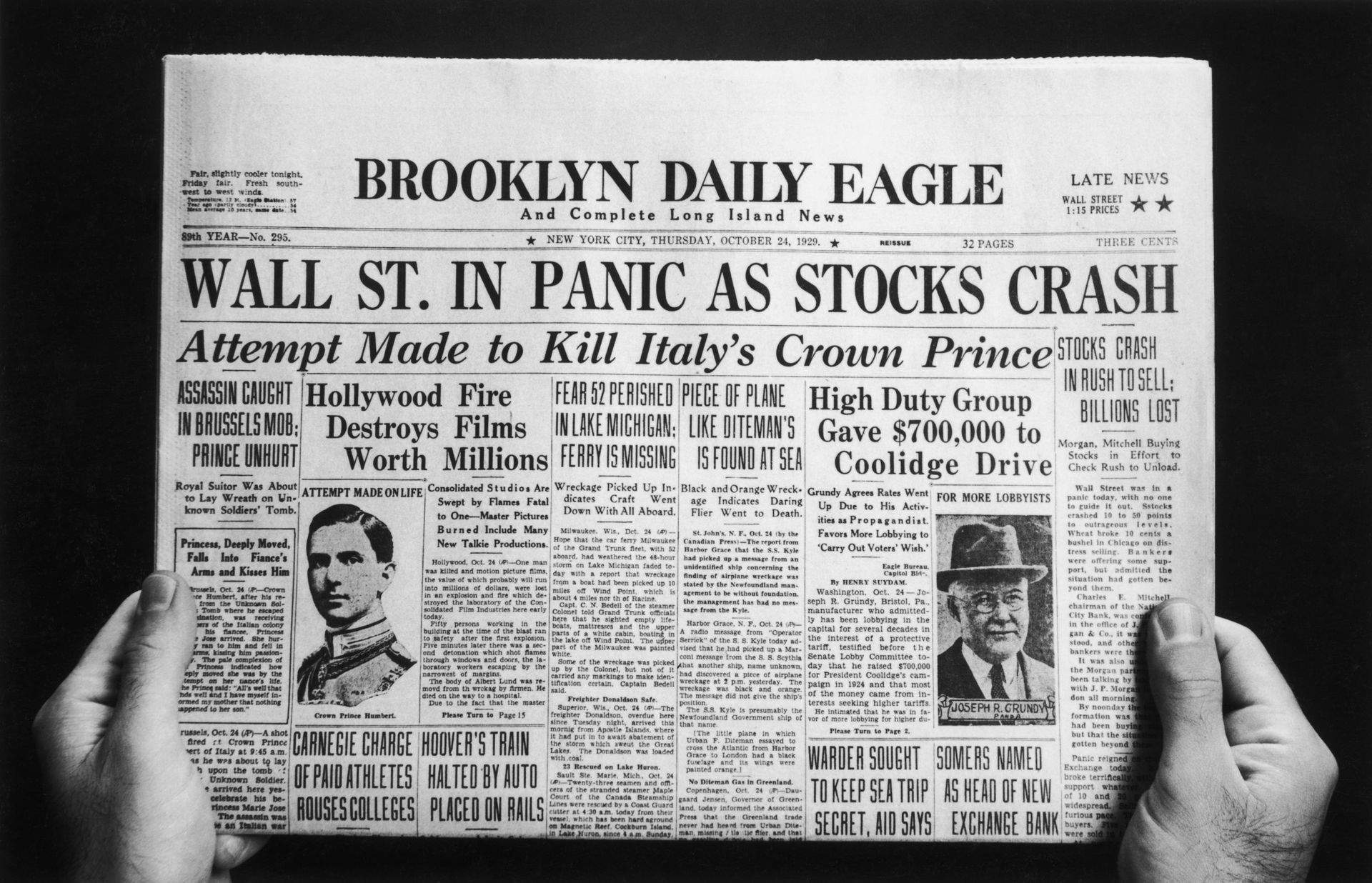 Le Brooklyn Daily Eagle, panique à Wall Street…