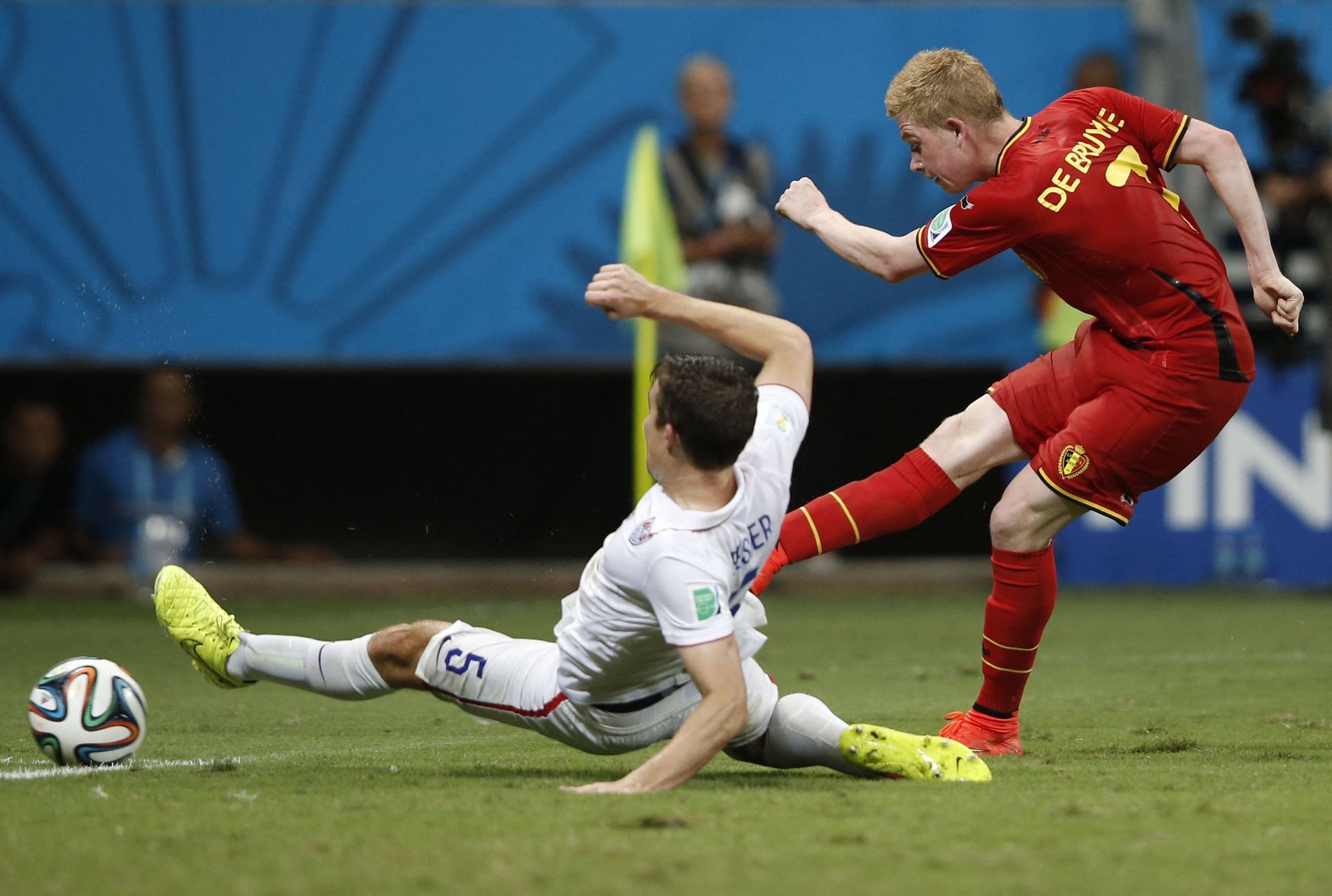 Kevin De Bruyne buteur, lors du match fou face aux Etats-Unis au Mondial 2014