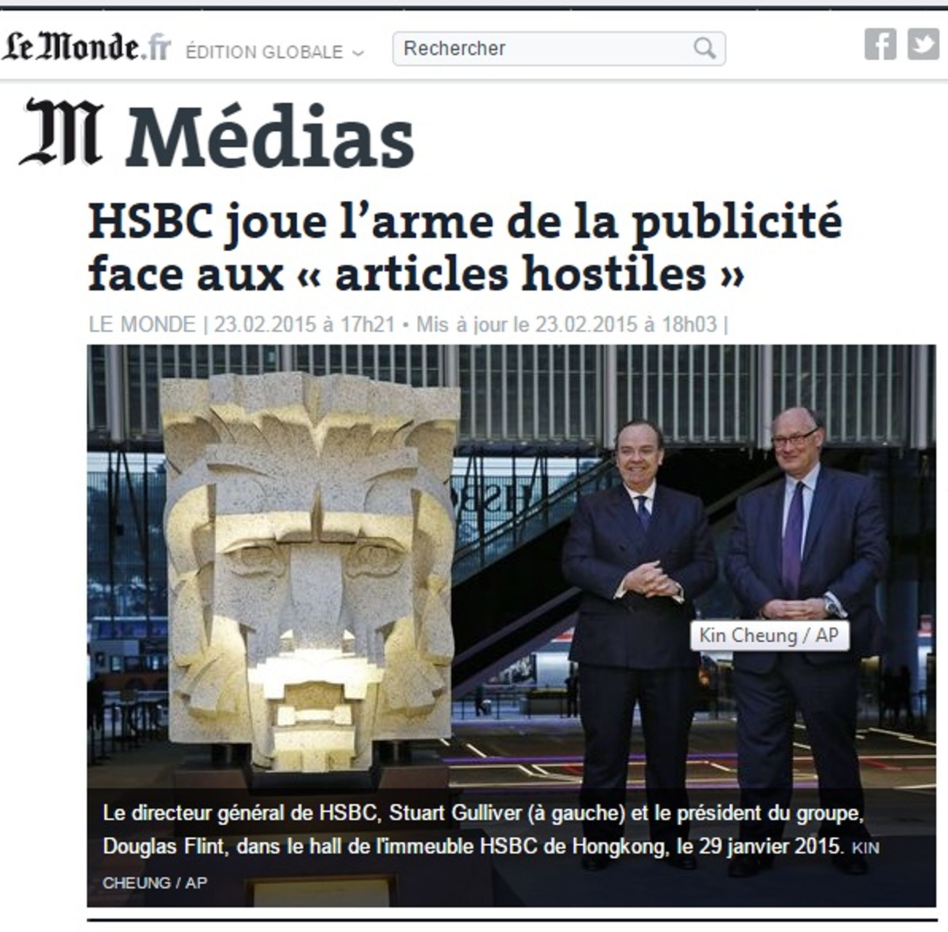Journal du Web : HSBC et le chantage à la publicité