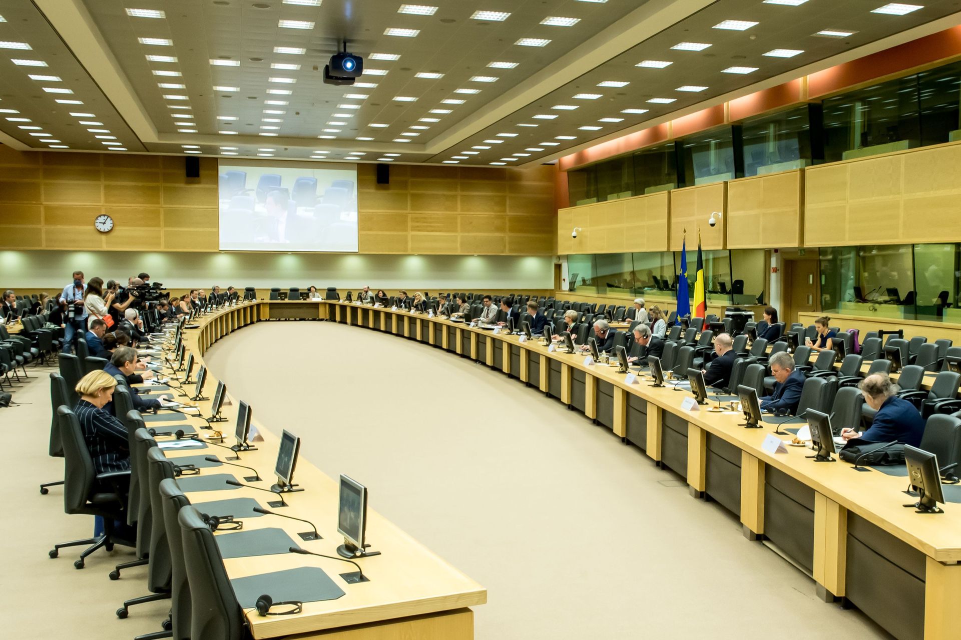 Réunion européenne au Palais d'Egmont en juin 2020 au sujet de la fermeture des frontières dans le cadre de la crise du coronavirus.