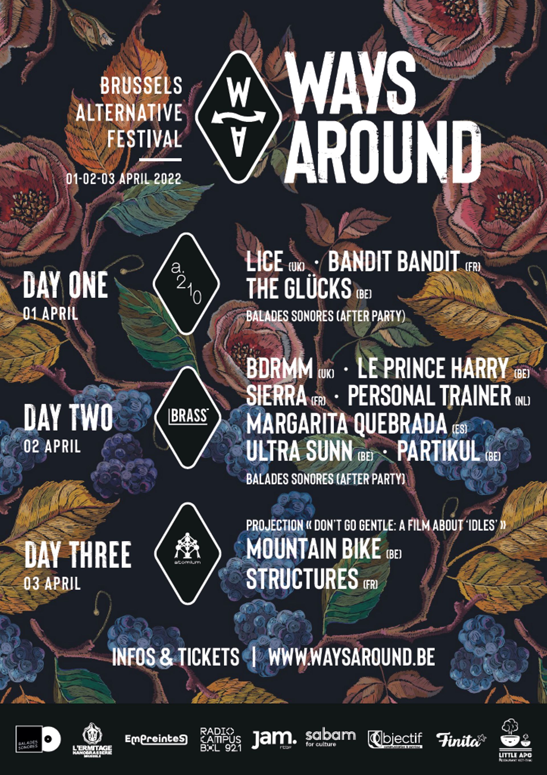 Le line up complet pour cette première édition du Ways Around Festival. Rendez-vous du 1er au 3 avril.