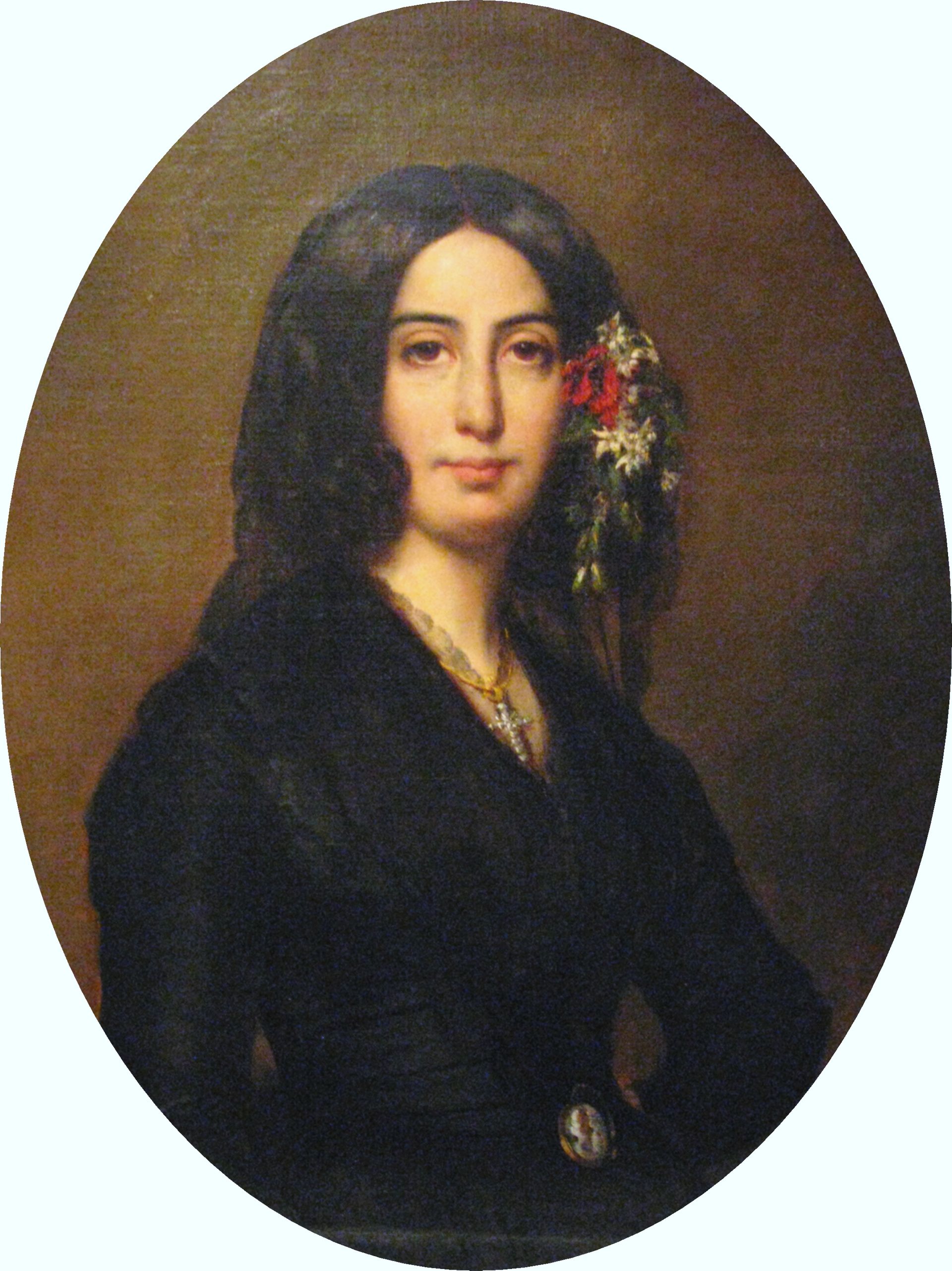 Portrait de George Sand par Auguste Charpentier (1838) coll. Musée de la vie romantique, à Paris.