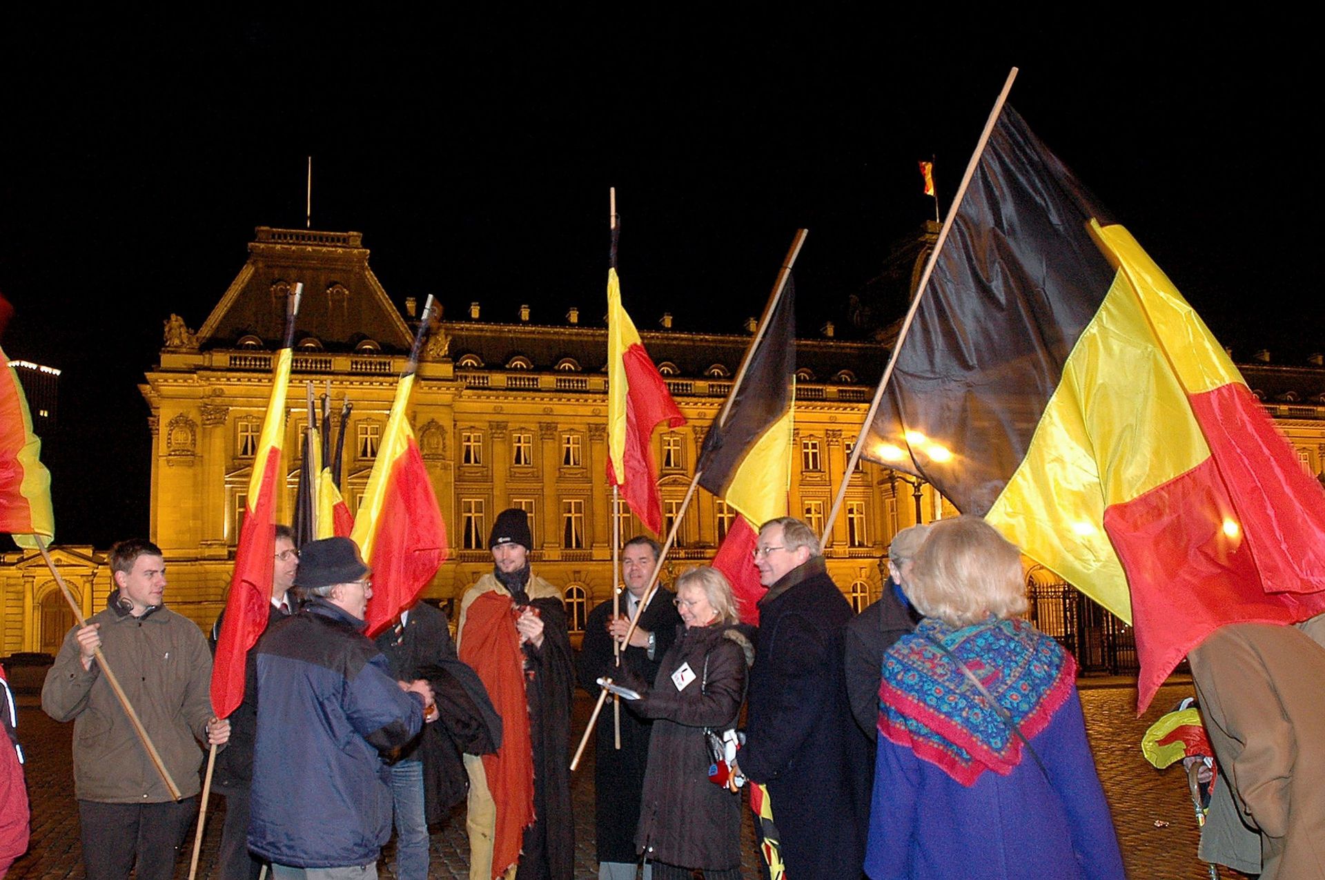 Devant le palais royal de Bruxelles, le 13 décembre 2006