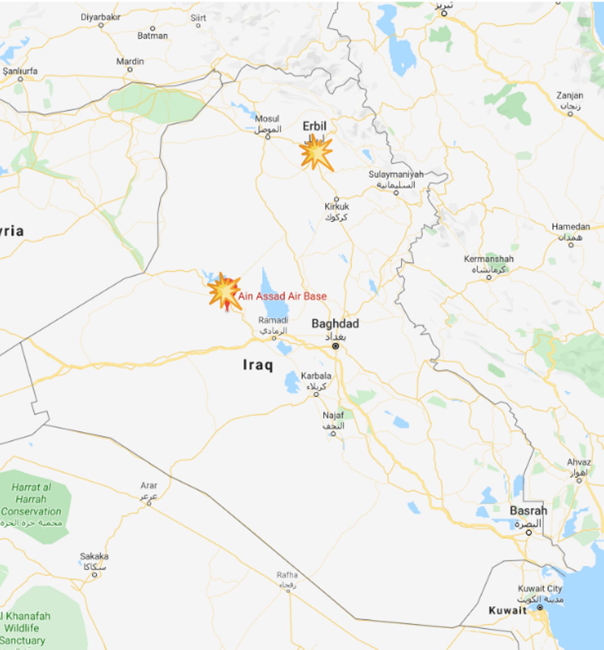 "Plus d'une douzaine de missiles" tirés par l'Iran contre des bases américaines en Irak