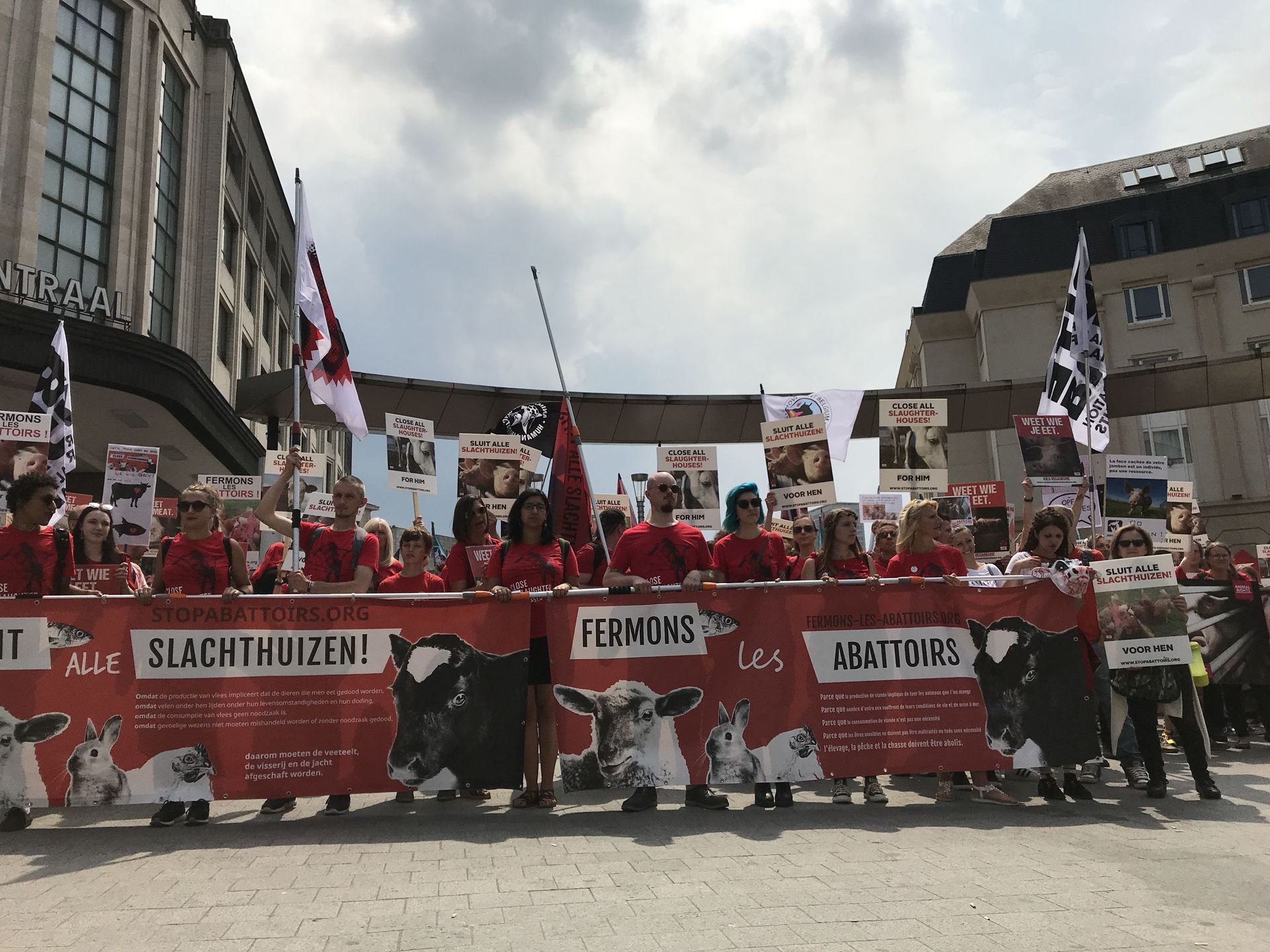750 personnes participent à une marche pour la fermeture des abattoirs à Bruxelles