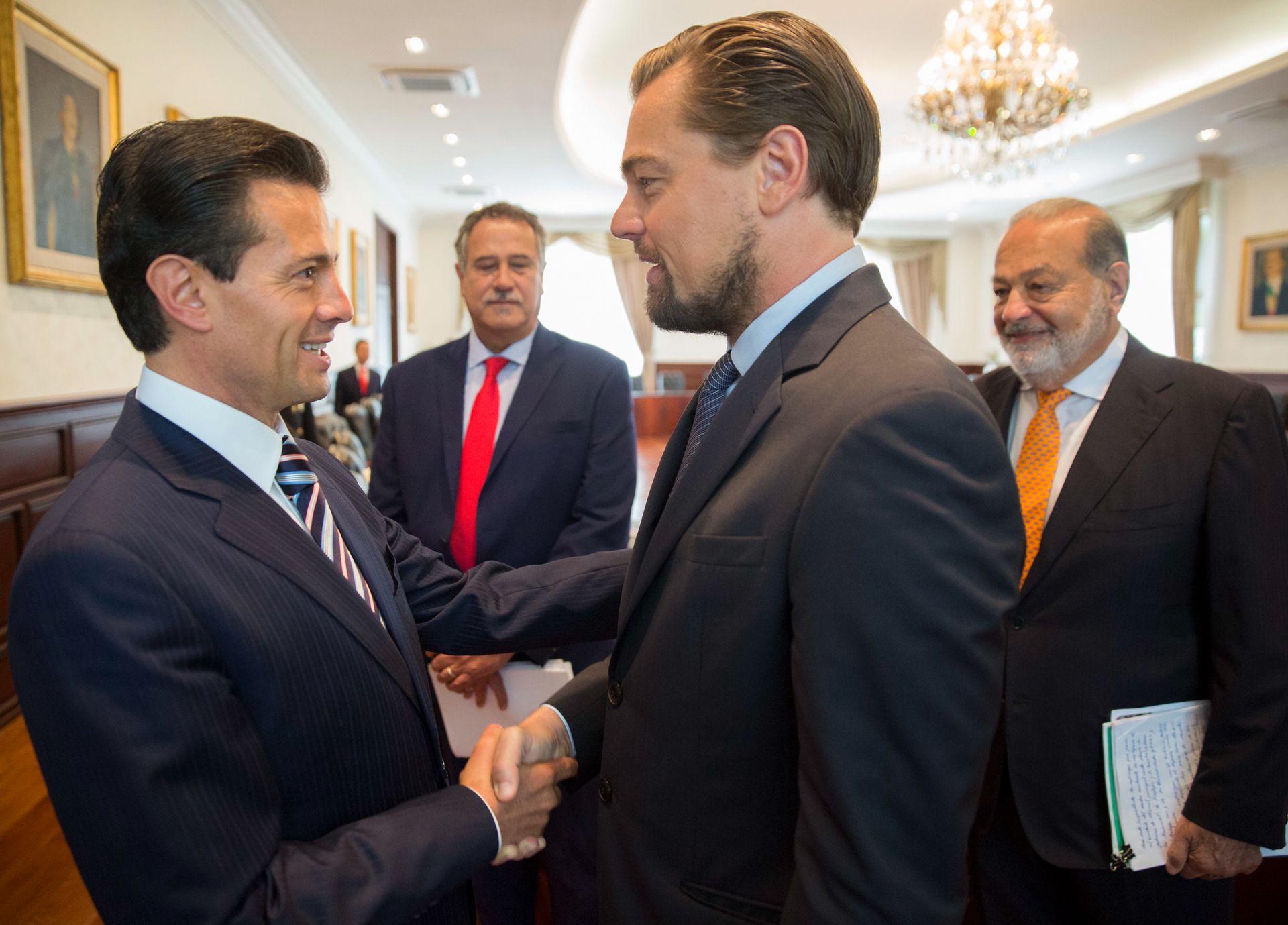 Leonardo Di Caprio et le président mexicain Enrique Pena Nieto