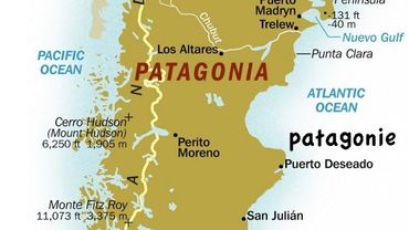 localisation sur la carte de la Patagonie