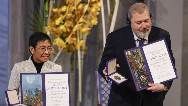 Maria Ressa et Dmitri Mouratov, champion d'une liberté de la presse menacée, reçoivent le Nobel de la paix