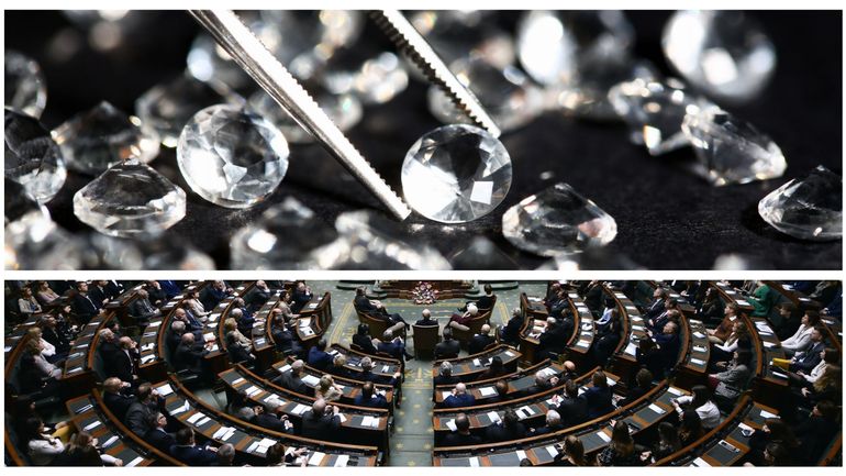 Guerre en Ukraine et sanctions : la Chambre soutient l'interdiction d'importation des diamants russes
