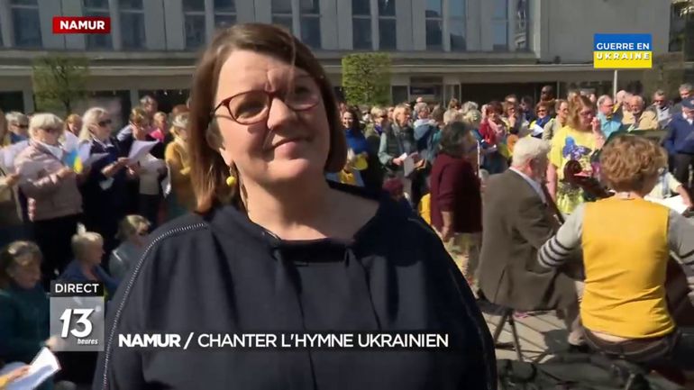 Guerre en Ukraine : l'hymne ukrainien résonne sur la place d'Armes à Namur