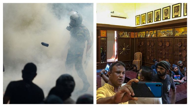 Crise au Sri Lanka : la foule envahit les bureaux du Premier ministre, le président en fuite