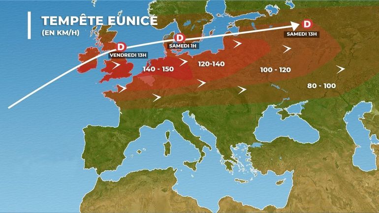 Des vents prévus jusqu’à 150 km/h : suivez la tempête Eunice minute par minute (LIVE)