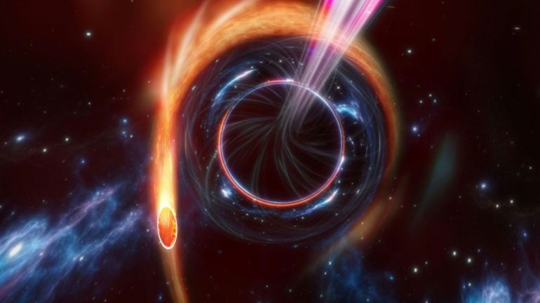 Un gargantuesque trou noir très lointain surpris en train de dévorer une étoile