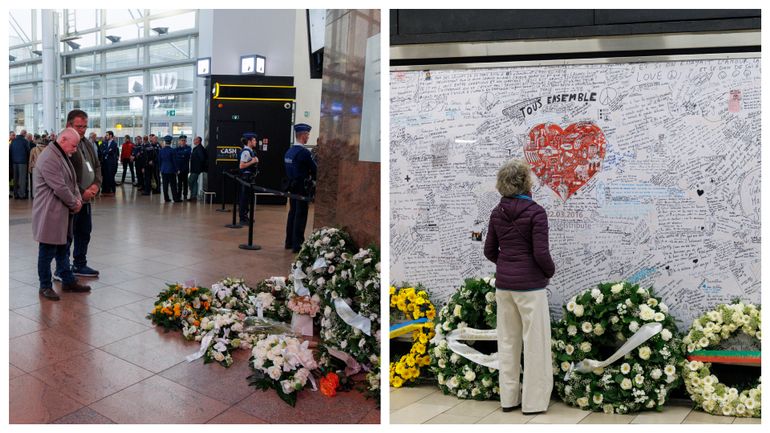 Commémorations des attentats du 22 mars : une minute de silence à l'aéroport de Zaventem et à la station de métro Maelbeek