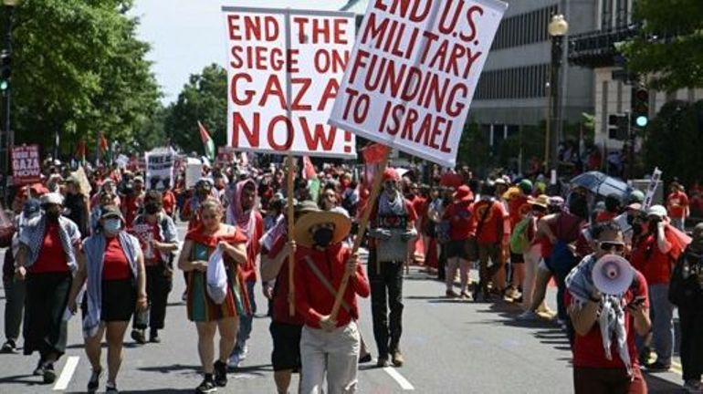 Guerre Israël-Gaza : des milliers de manifestants pro-palestiniens à Washington contre Biden
