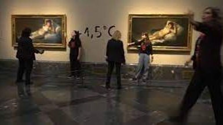 Climat : deux activistes se collent la main sur le cadre de tableaux de Goya en Espagne