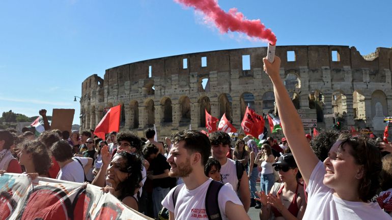 Italie : des milliers de manifestants à Rome contre le gouvernement Meloni