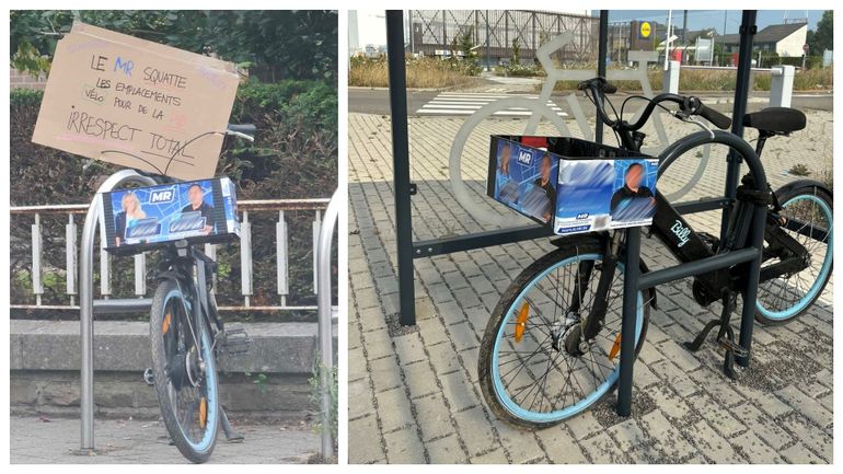 Élections communales : un candidat MR utilise des vélos aux couleurs de son parti pour faire campagne à Namur, mais est-ce autorisé ?