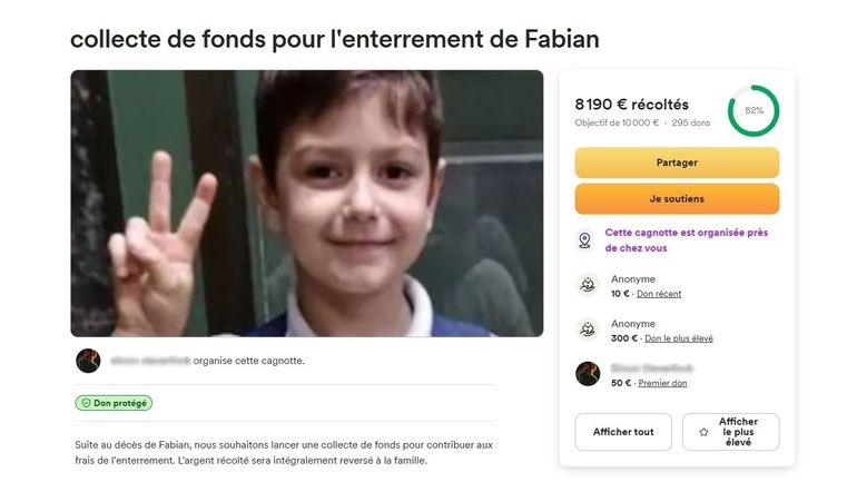 Collectes de dons après la mort de Fabian : de bonnes intentions, mais la famille n'a rien demandé et refuse toute récupération
