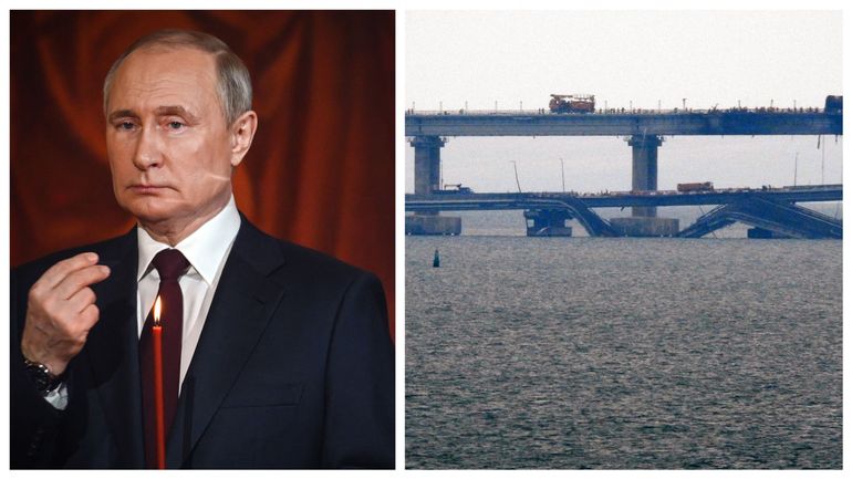 Guerre en Ukraine : Poutine accuse les services secrets ukrainiens d'être à l'origine de l'explosion du pont de Crimée