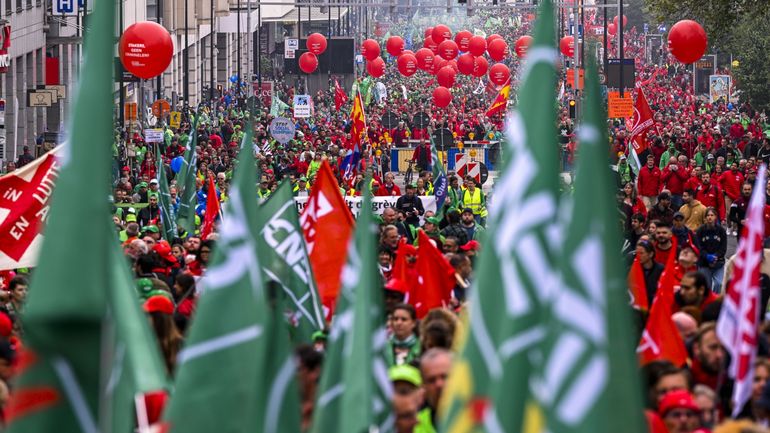 Manifestation nationale : pourquoi les syndicats sont-ils descendus dans la rue ce jeudi à Bruxelles ?