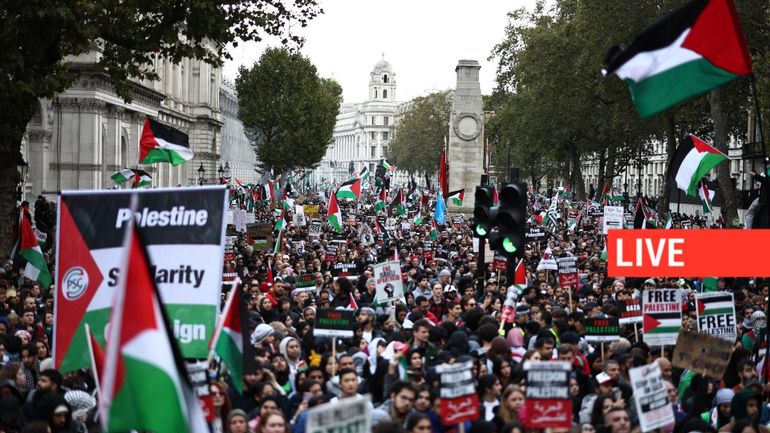 Direct guerre Israël - Gaza : près de 100.000 personnes affichent leur soutien à la Palestine dans les rues de Londres