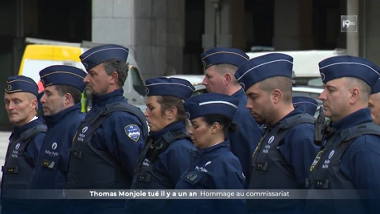 L’hommage au policier Thomas Monjoie, tué à Schaerbeek, s’est tenu vendredi, en présence d’Alexander De Croo