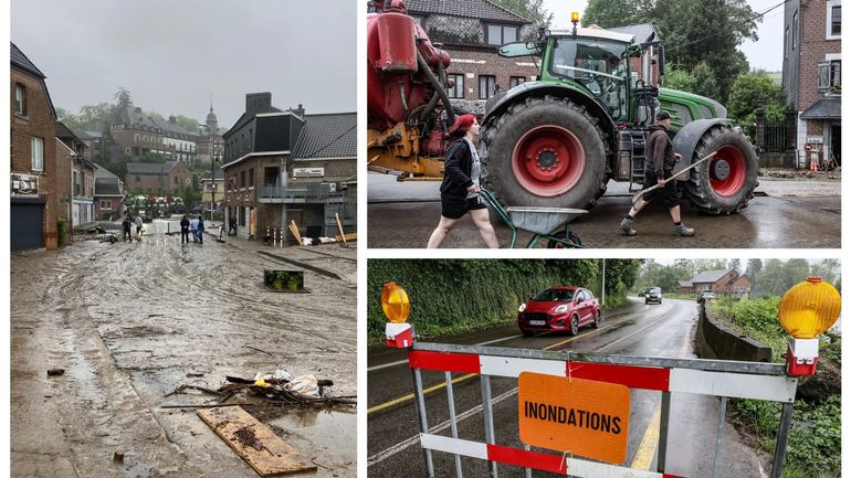 Intempéries : nettoyage des dégâts en province de Liège, plus aucun cours d'eau en alerte de crue (photos et vidéos)