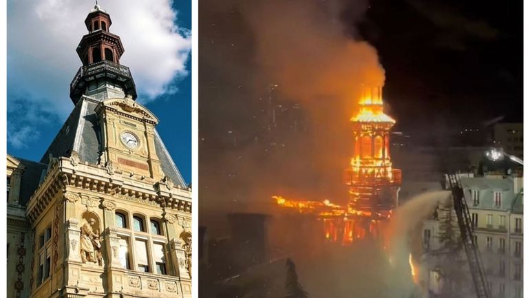 France : un impressionnant incendie a ravagé le beffroi de la mairie du 12e arrondissement de Paris