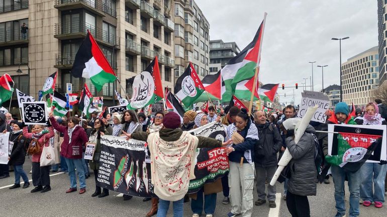 Des milliers de personnes ont manifesté à Bruxelles pour un cessez-le-feu permanent à Gaza