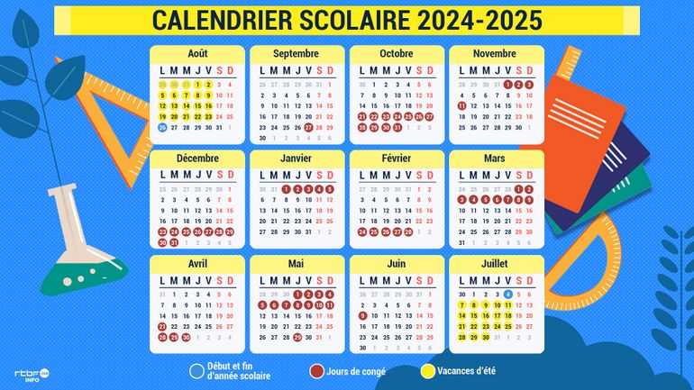 Le calendrier de l'année scolaire 2024/2025 à imprimer: quelles sont les prochaines dates de vacances ?