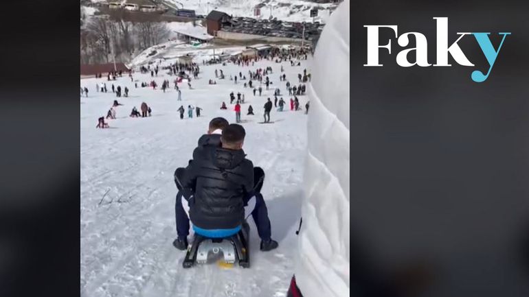 Ces images de deux jeunes en luge qui percutent une personne sont détournées sur les réseaux sociaux