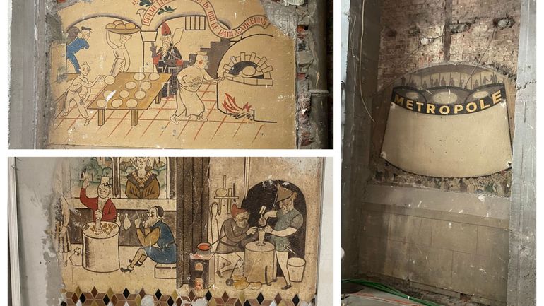 Bruxelles : de mystérieuses fresques dévoilées à l'occasion d'un chantier sur la rue Neuve